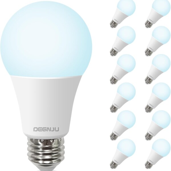 DEGNJU LED Light Bulbs, 100 Watt Equivalent LED Bulbs A19, 12 Pack