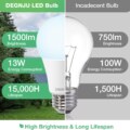 DEGNJU LED Light Bulbs, 100 Watt Equivalent LED Bulbs A19, 12 Pack